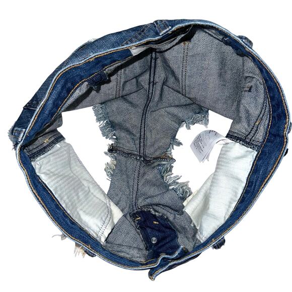 Abercrombie & Fitch High Rise Festival Distressed Denim Short Size 10 - Picture 10 of 16